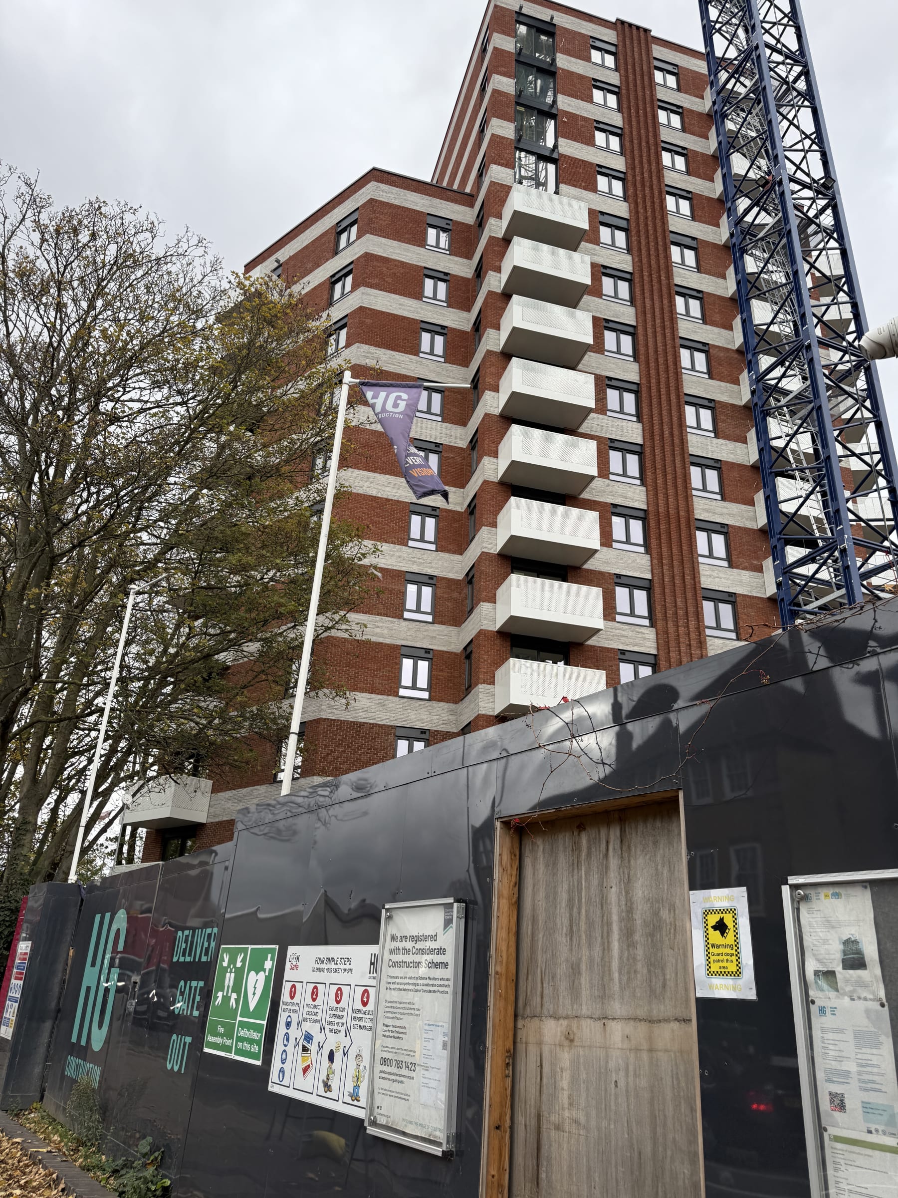 A new build residential development, representative of the projects evon designs EV charging into