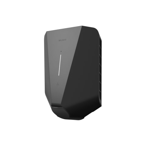 Easee One home EV charger in black, angled product view