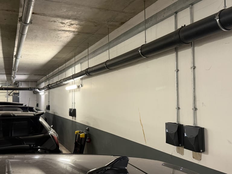 Legacy 3-pin style EV chargers replaced during the safety-led upgrade at The Avenue, Kilburn.