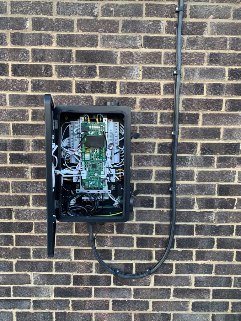 Ev Charger Internal Board Breakers Open Enclosure