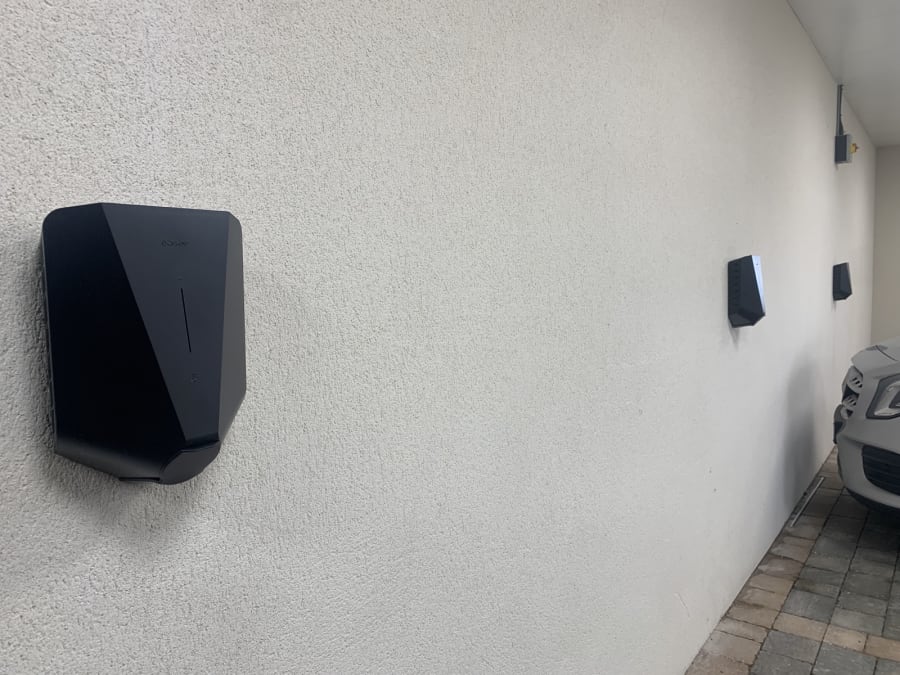 Easee EV chargers at Wickliffe Court, Hendon