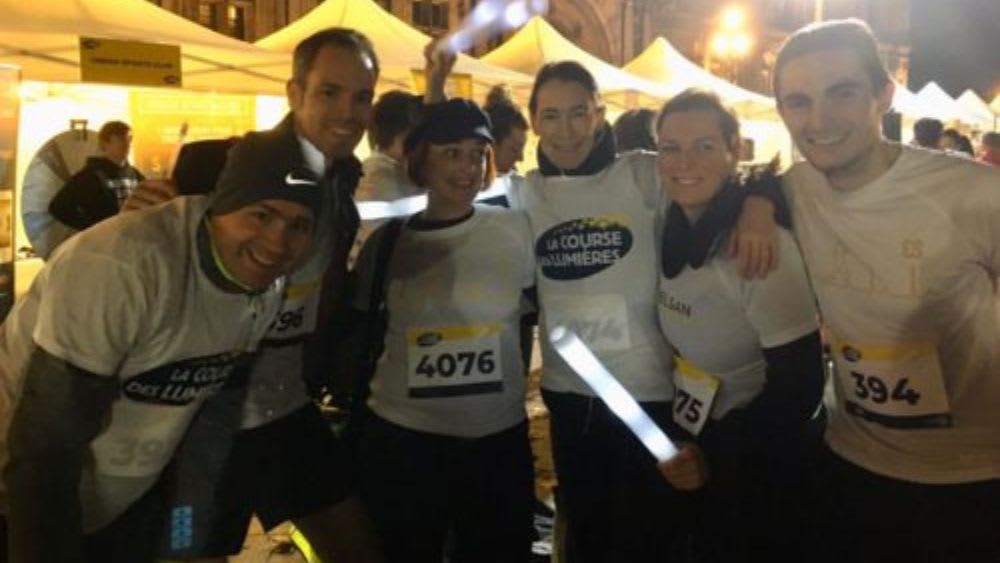 L'équipe d'Elsan Run  à la Course des Lumières de Paris. 