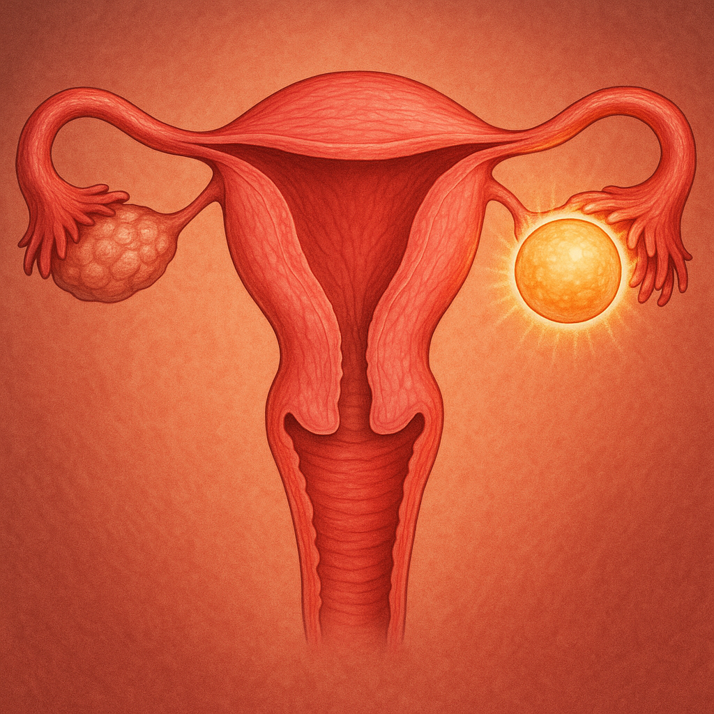 Illustration utérus en pleine ovulation