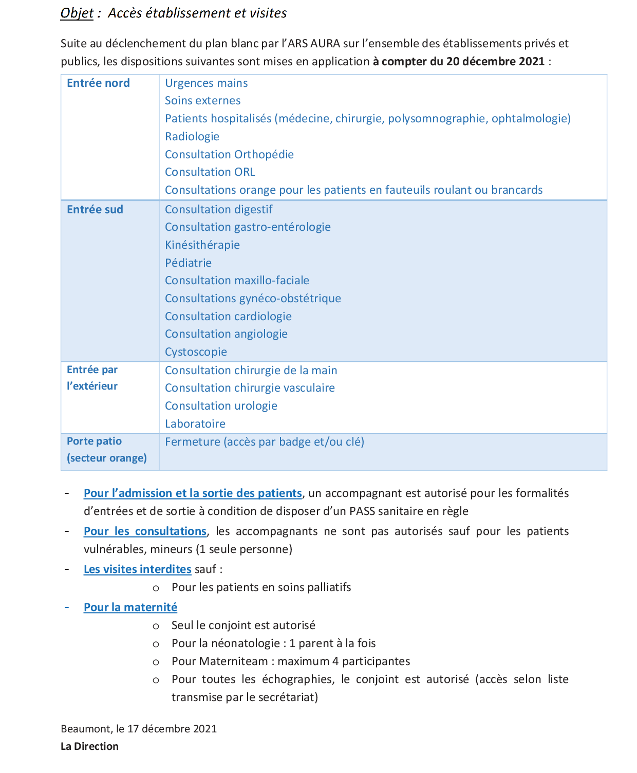 CONSIGNES COVID