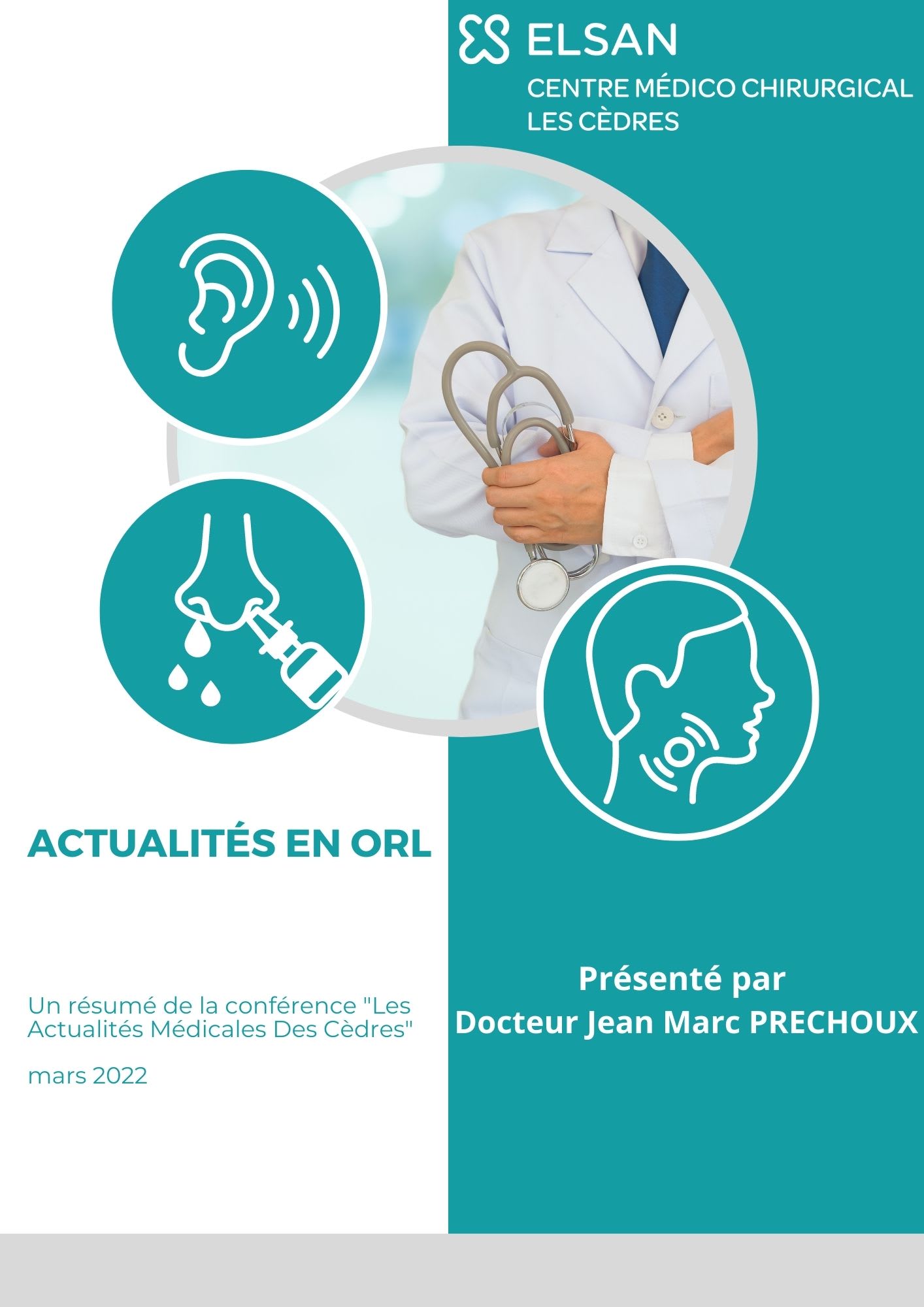 Actualités en ORL présenté par le Dr Jean Marc PRECHOUX