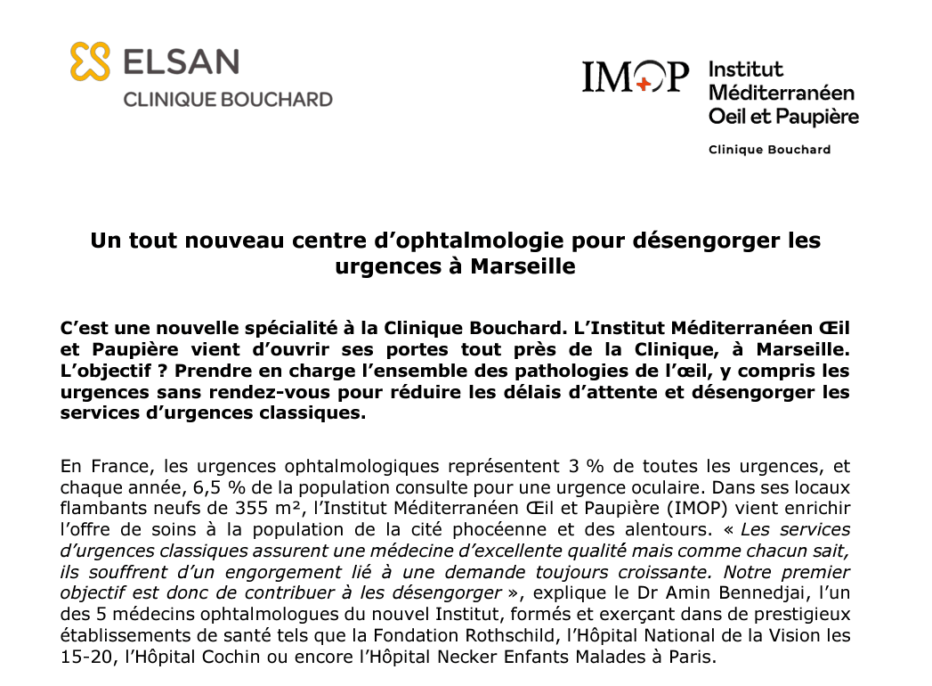 Un tout nouveau centre d’ophtalmologie pour désengorger les urgences à Marseille