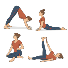 illustration femme faisant le yoga en ayant une sciatique