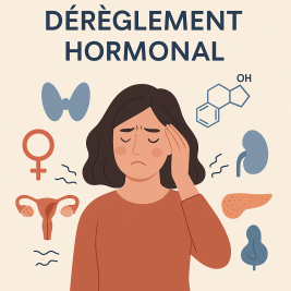 illustration femme en phase de dérèglement hormonal