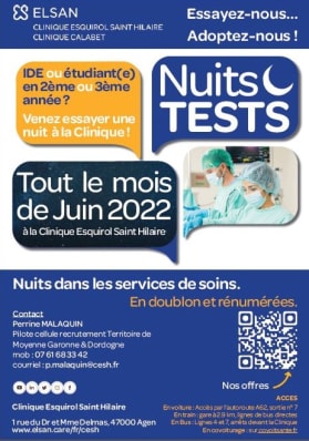 nuits test IDE Clinique Agen
