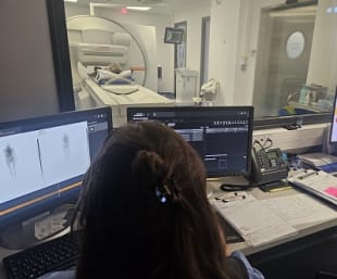 scintigraphie console et patient