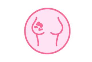 silhouette femme avec un sein atteint de fibroadénomes