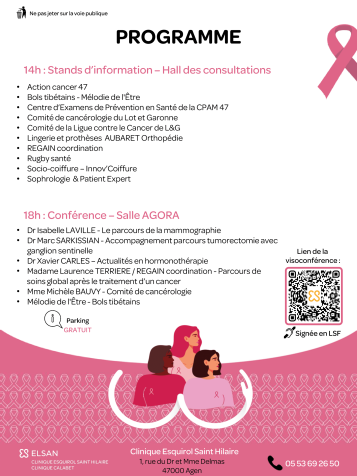 programme journée octobre rose clinique esquirol saint hilaire