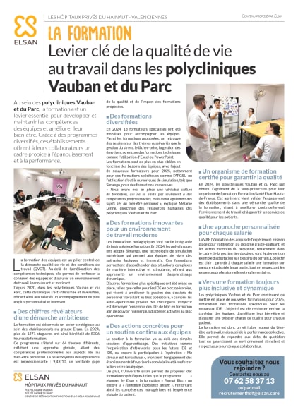 formation hopitaux privés du hainaut