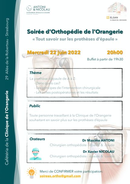 information interne sur la chirurgie de l'epaule