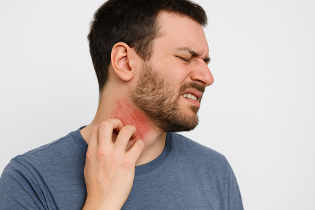 illustration homme souffrant dEczema dû au stress