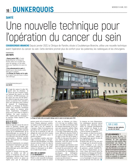 clinique flandre cancer sein