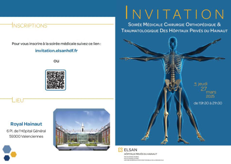 invitation soirée Orthopédie - Royal Hainaut - Hôpitaux Privés du Hainaut