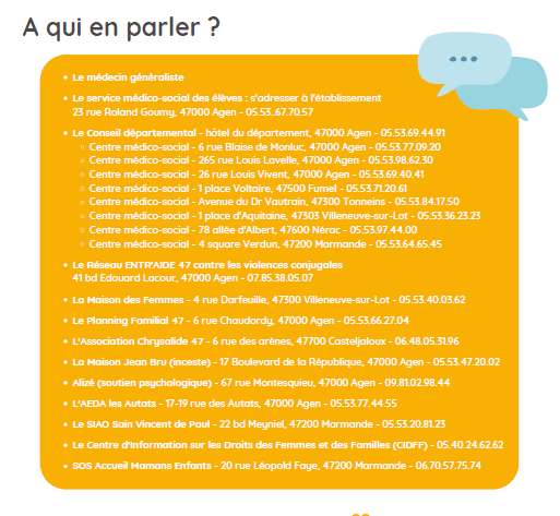 coordonnées professionnels santé violences enfants