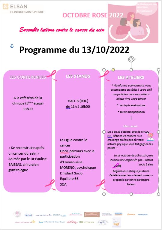programme du 13 oct clinique saint-pierre