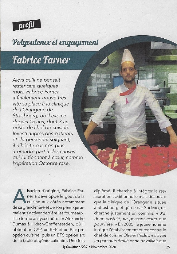 sodexo, Fabrice, chef cuisinier, clinique de l'orangerie