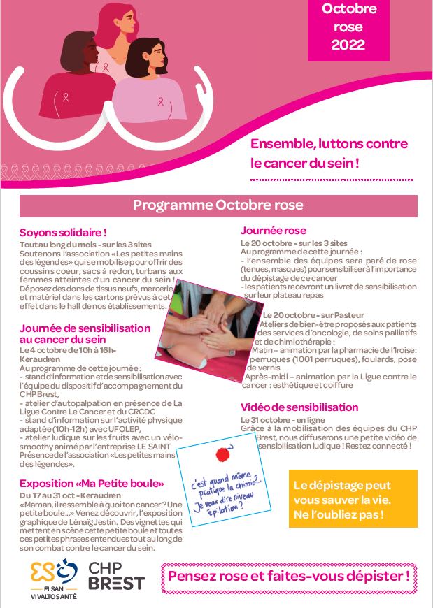Programme octobre rose 2022 CHP Brest