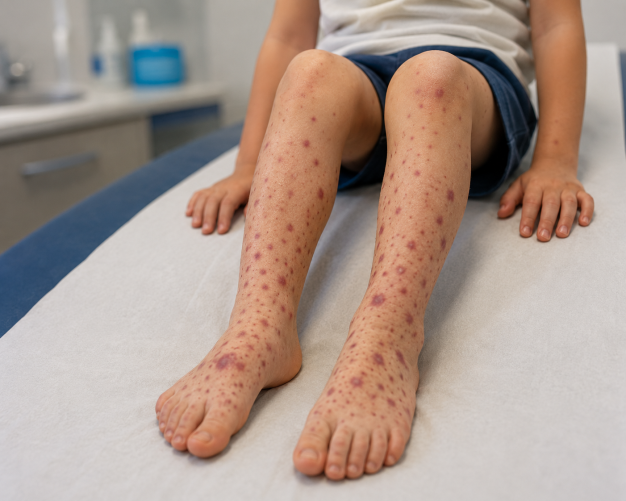 purpura enfant taches rouges jambes