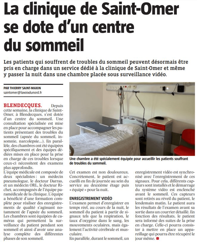 centre du sommeil st omer
