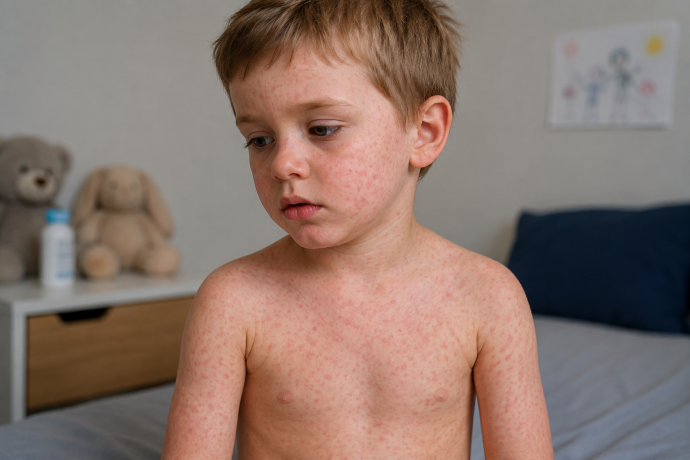 enfant avec la rubéole