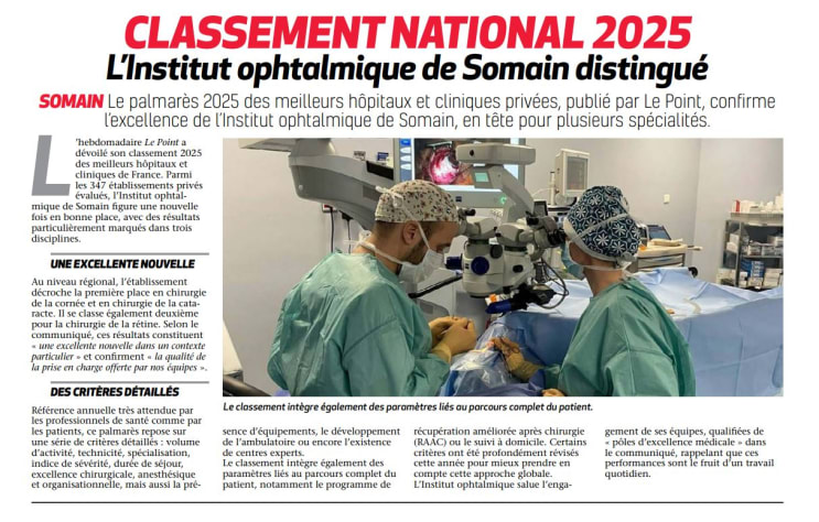 classement LePoint2025 institut ophtalmique de somain