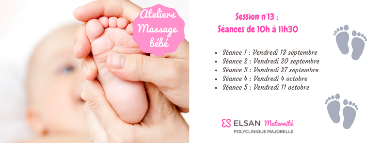 Nouvelles dates ateliers massages bébés Polyclinique Majorelle Nancy