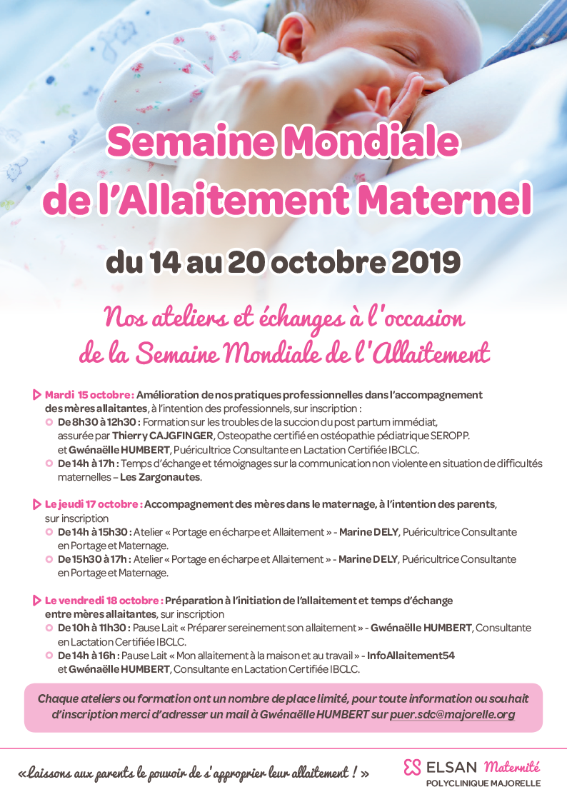 semaine mondiale de l'allaitement Maternel