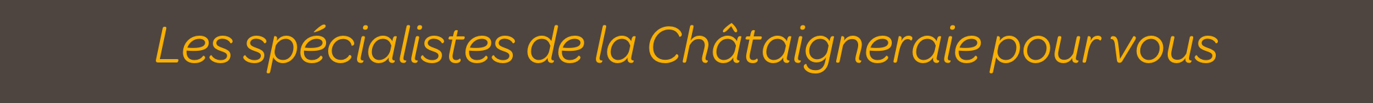 Les spécialistes de la Châtaigneraie pour vous