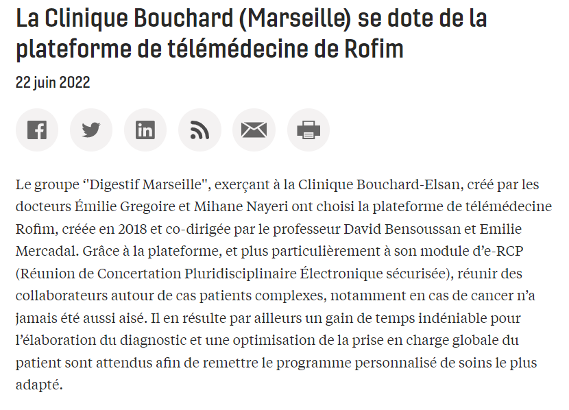 Article du journal des entreprises