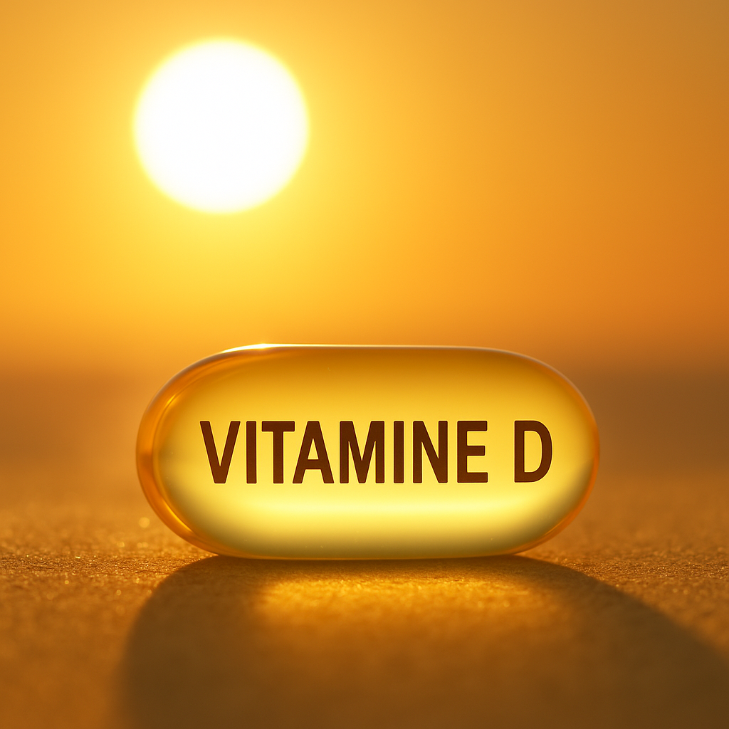 couché de soleil , vitaimine D posé , avec le soleil qui donne sa couleur floyante 