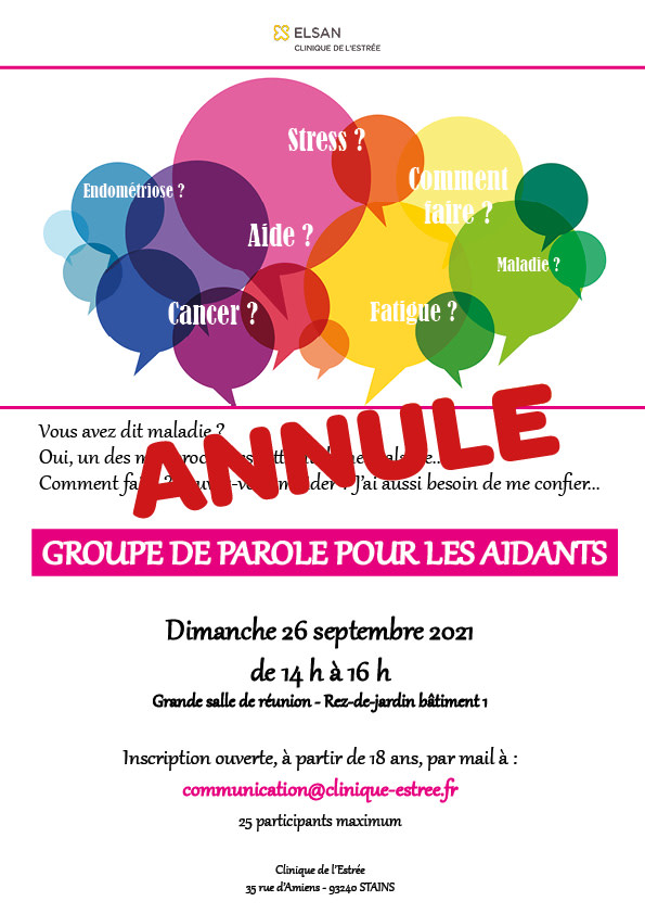 Annulation groupe de parole