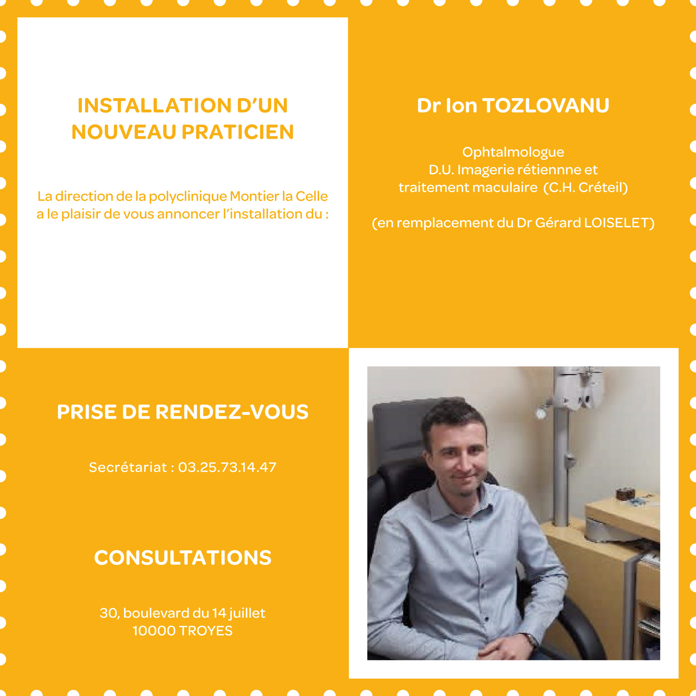 Arrivée Dr Tozlovanu