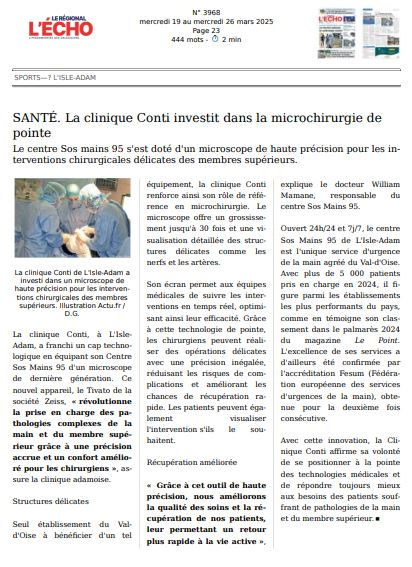 Article l'écho régional