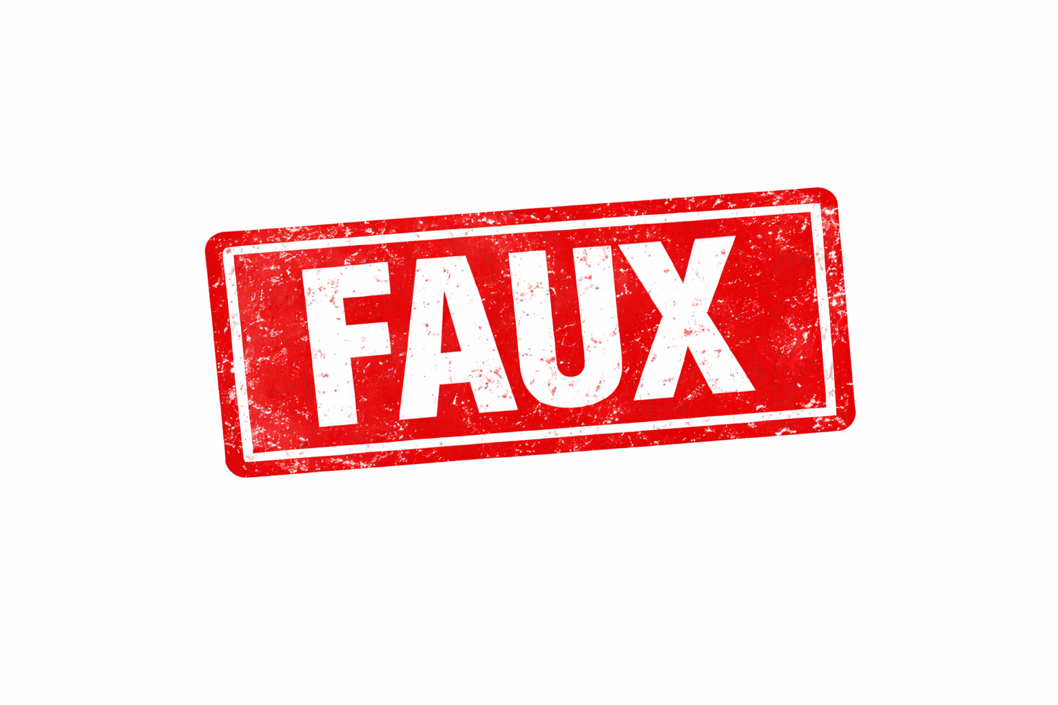 Dossier santé des femmes. Image montrant un tampon Faux sous fond rouge