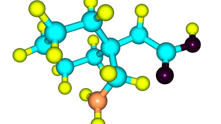 Gabapentine : pourquoi la prend-on et quels sont ses effets sur le corps ? Image de synthèse de la molécule de gabapentine.