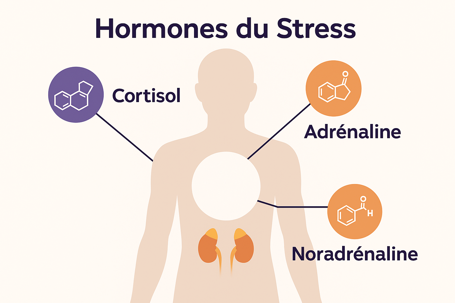 illustration des hormones de stress