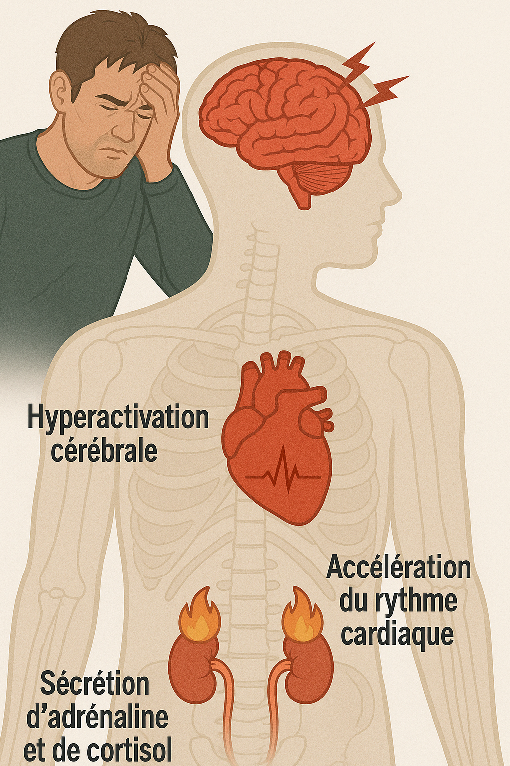 illustration effets du stress sur notre corps
