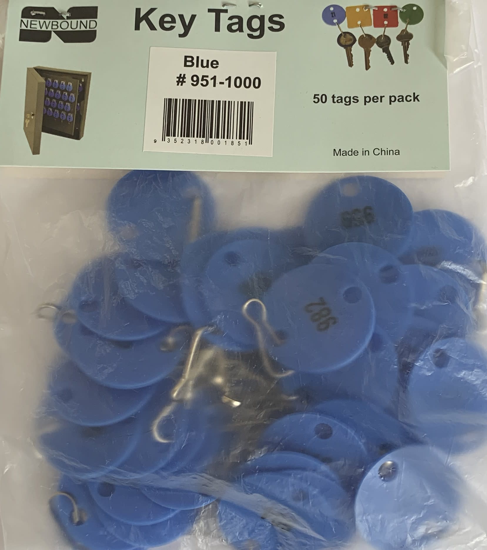 T355 B951 Telkee Key Tags 951 1000 Blue Round