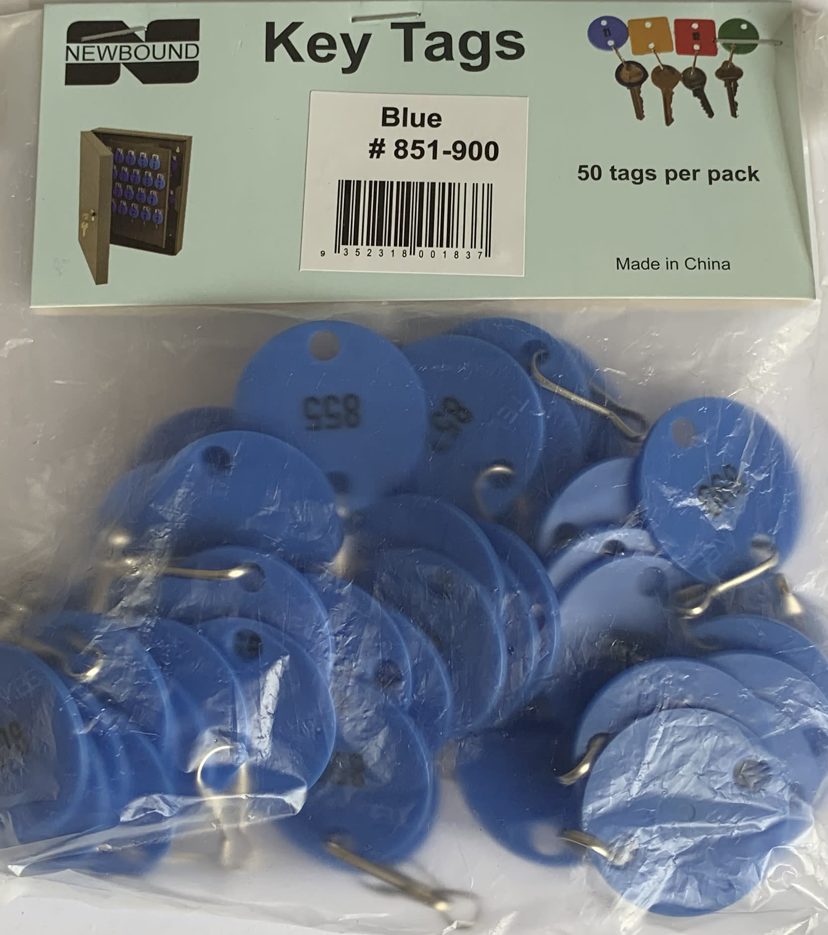 T355 B851 Telkee Key Tags 851 900 Blue Round