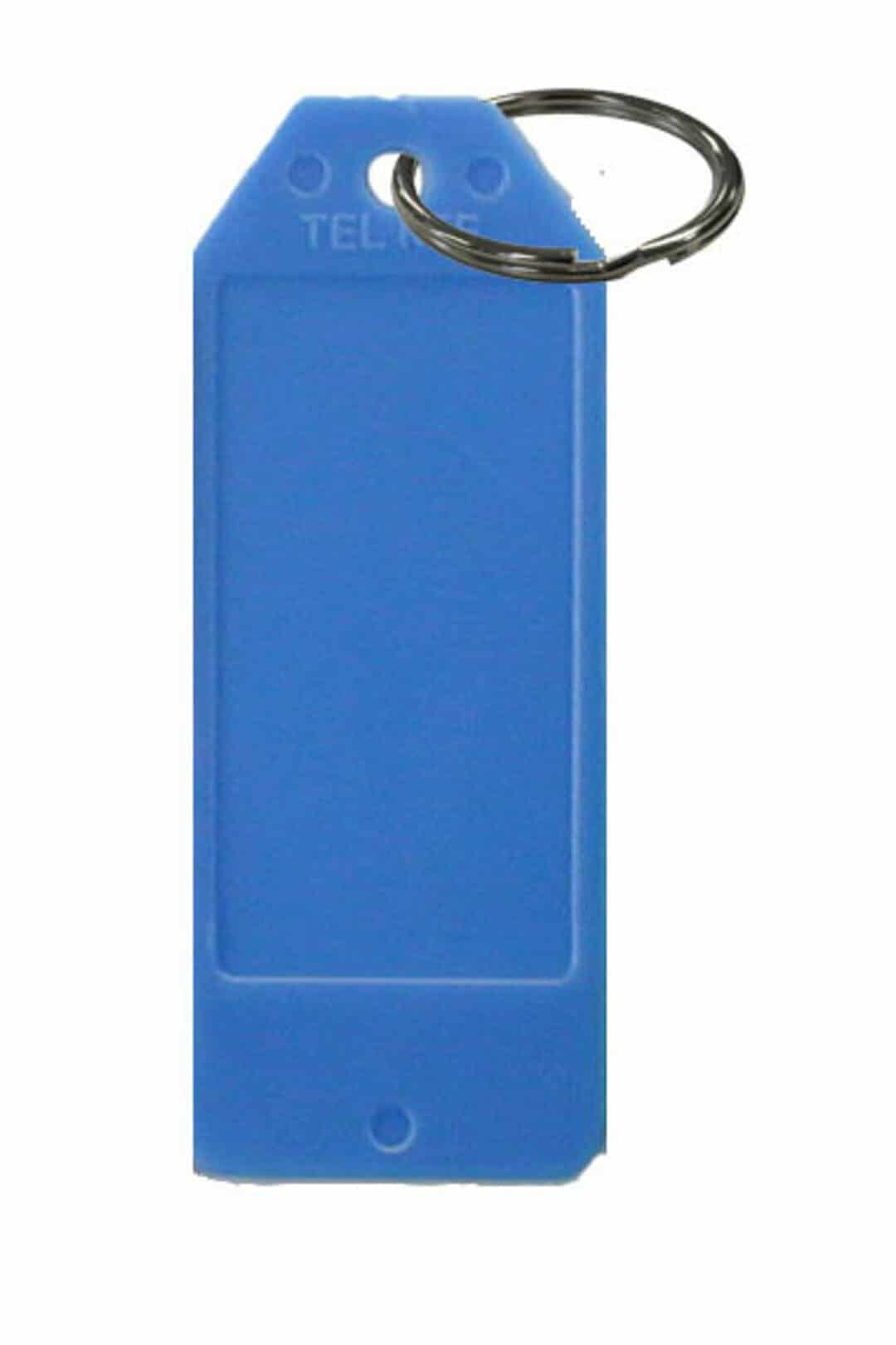 t359 blu telkee blank key tag w split ring blue