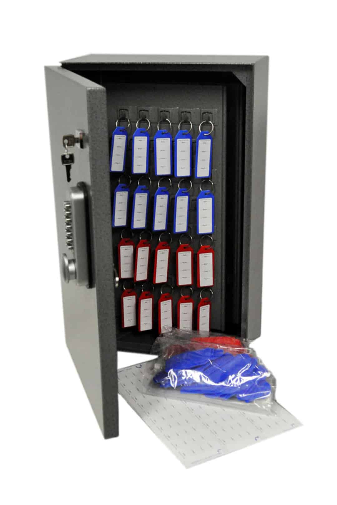 tc530g telkee 530c vehicle key cabinet 80 hooks grey