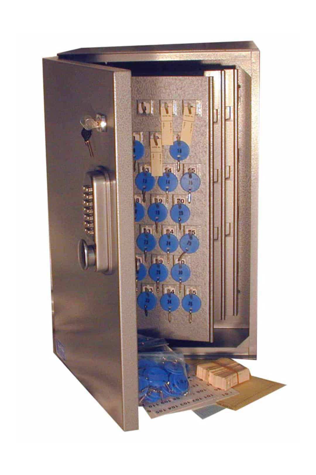 t383m telkee 530 key cabinet 245 hooks grey w mech key pad