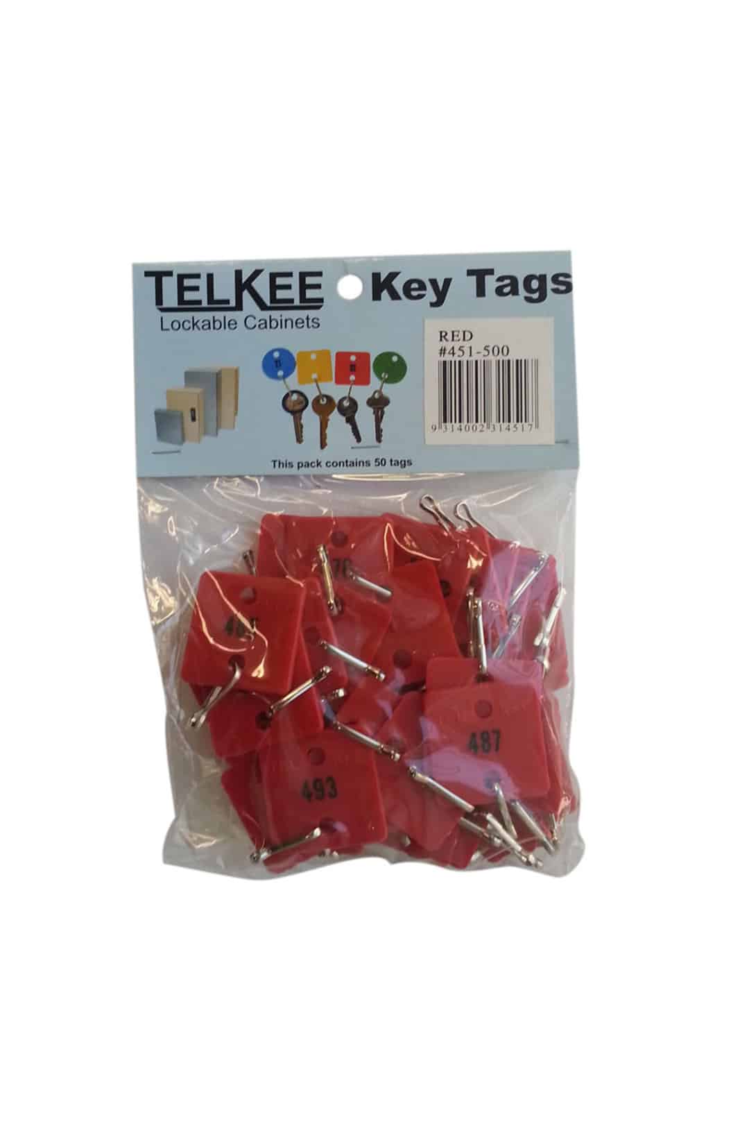 t355 r451 telkee numbered key tags 451 500 red square