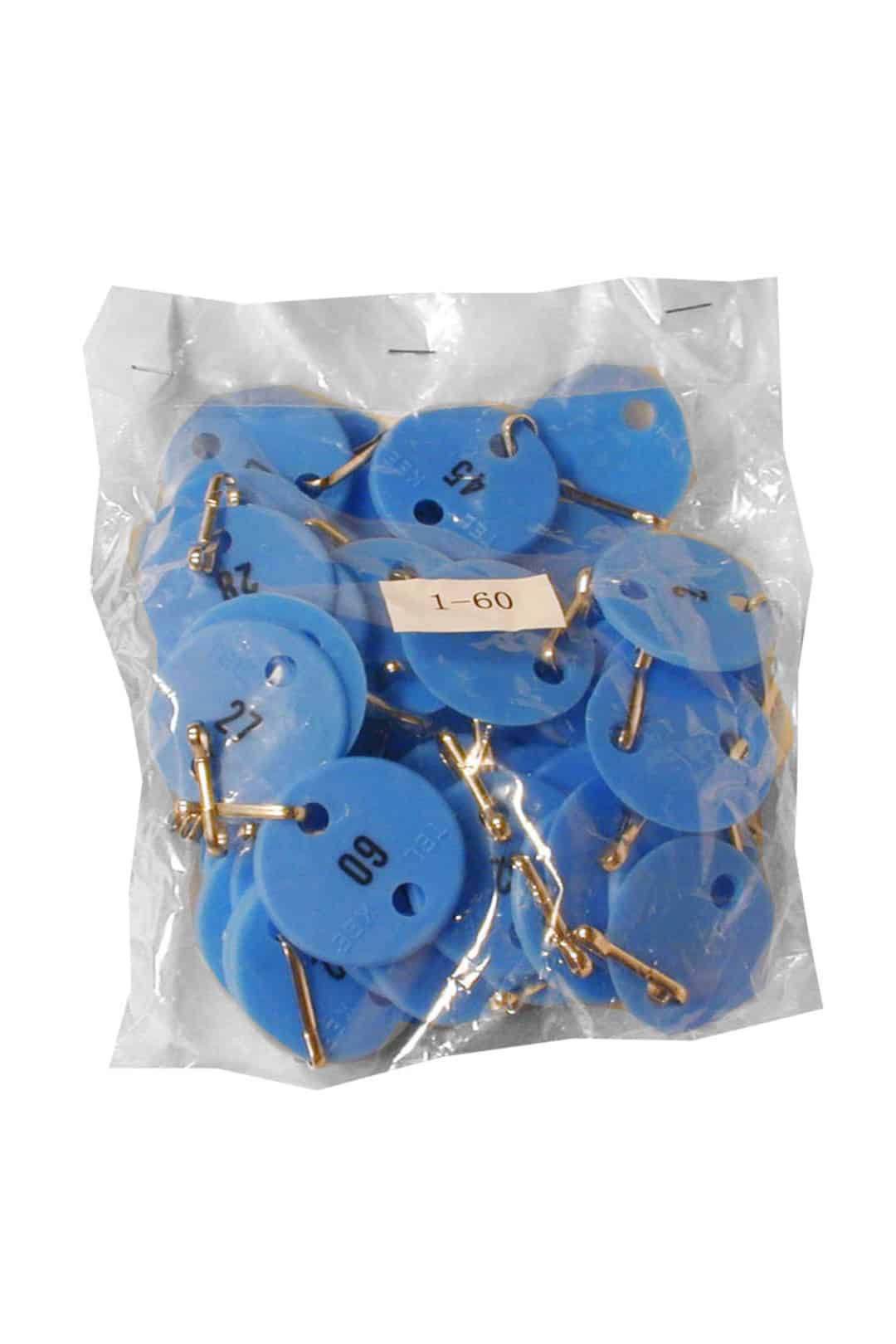 t355 b060 telkee numbered key tags 1 60 blue round