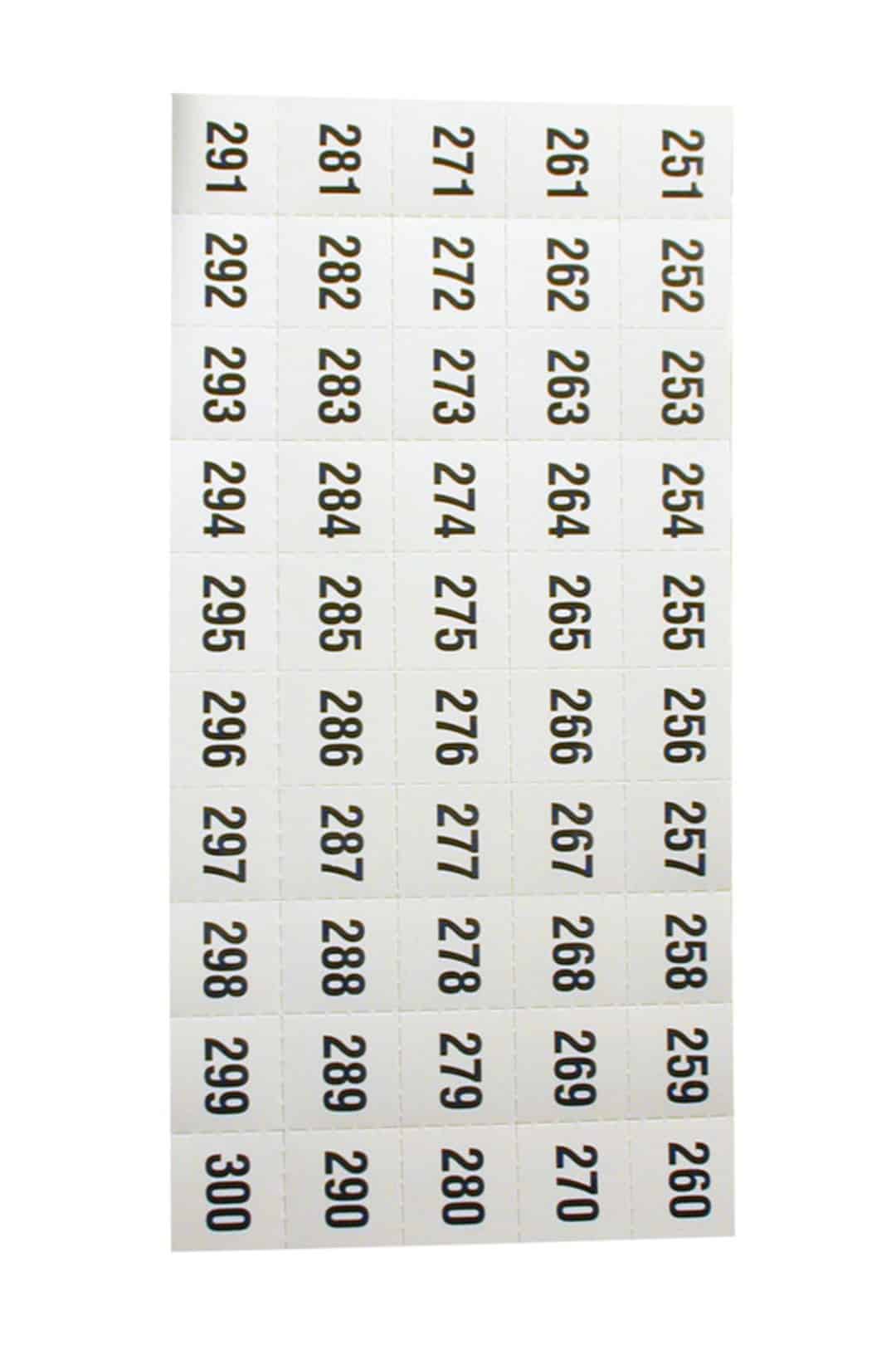 t353 251 telkee perf number sheet 251 300