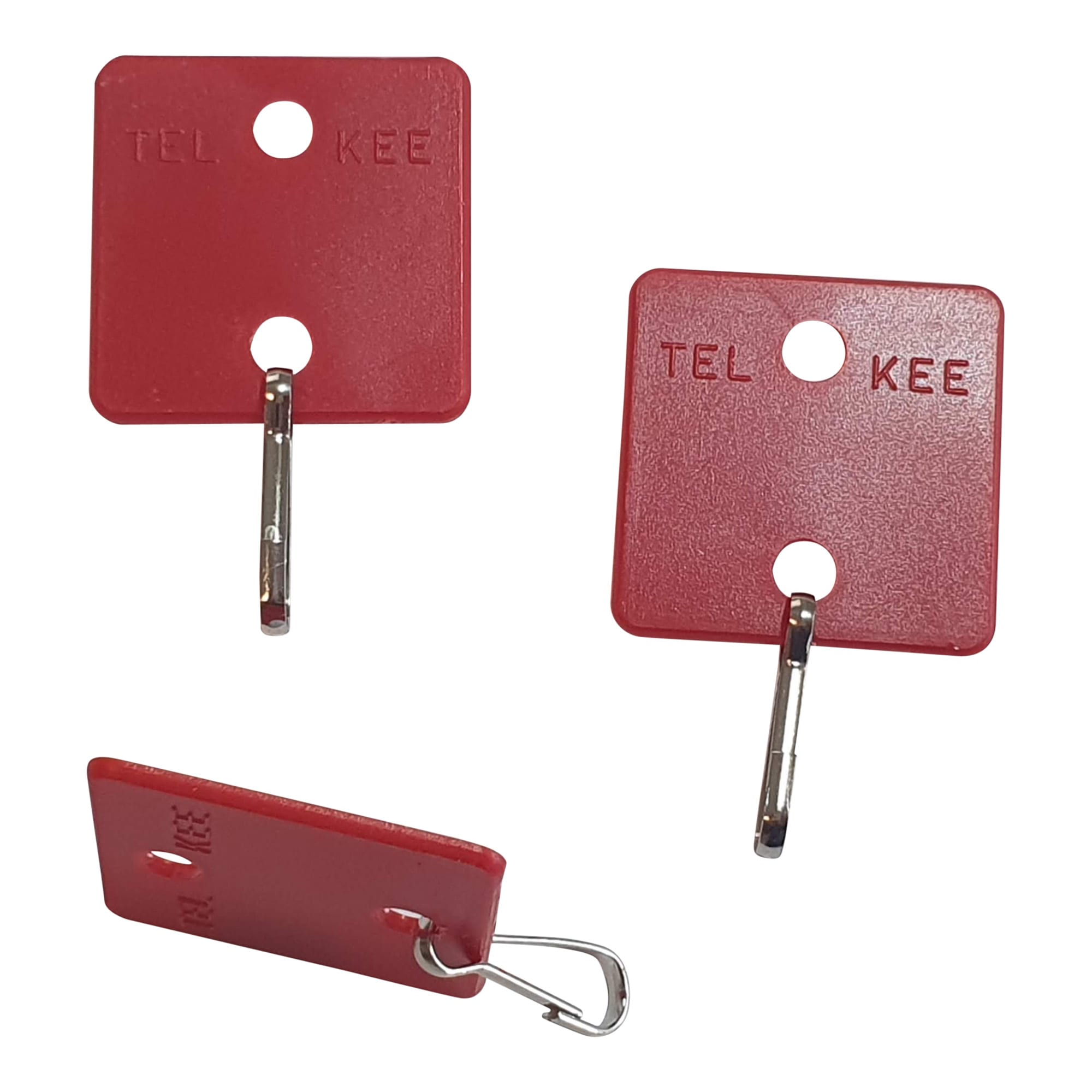 Red Key Tag TelKee Blank Red Square Packet 50 Key Tags | TelKee Key Accessories